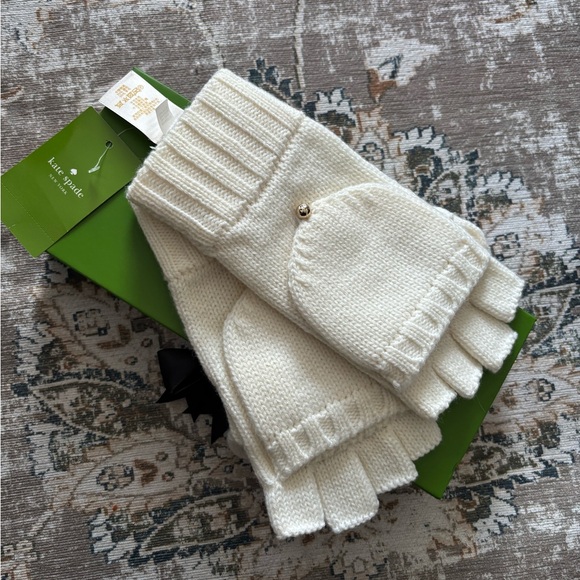 kate spade Accessories - Kate Spade Cream Wool Blend Accessories